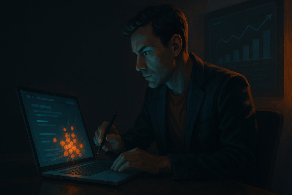 Editorial illustration of a product team investigating analytics signals for How to Diagnose Rage Clicks on Demo Request Pages